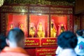 Yaowarat Bangkok, Thailand - 14 April, 2019: Chinese Thai people ward off bad luck or dispel bad luck at Chinese Dragon Temple Royalty Free Stock Photo