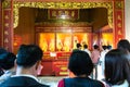 Yaowarat Bangkok, Thailand - 14 April, 2019: Chinese Thai people ward off bad luck or dispel bad luck at Chinese Dragon Temple Royalty Free Stock Photo