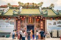 Yaowarat Bangkok, Thailand - 14 April, 2019: The entrance or the main entrance of Wat Lengnoeiyi know as Wat Mangkon Kamalawat the