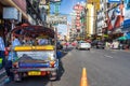 YAOWARAT, BANGKOK, THAILAND -10 JAN, 2016: Tuk Tuk vehicle