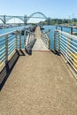 Yaquina Bay Bridge and a pier in Newport, OR