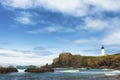 Yaquina Head Lighthouse view from Cobble Beach Royalty Free Stock Photo