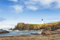 Yaquina Head Lighthouse view from Cobble Beach Royalty Free Stock Photo