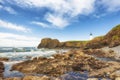 Yaquina Head Lighthouse view from Cobble Beach Royalty Free Stock Photo