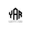 YAR letter logo design with polygon shape. YAR polygon and cube shape logo design. YAR hexagon vector logo template white and Royalty Free Stock Photo