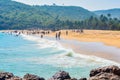 Yarada Beach, Visakhapatnam, India 10 December 2018 - People relaxing and enjoying in Yarada Beach. The Coast area is surrounded Royalty Free Stock Photo