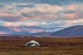 Yaranga in the tundra (traditional Chukchi dwelling of reindeer herders)