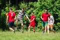 Yard Amateur football in the Kaluga region in Russia.