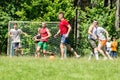 Yard Amateur football in the Kaluga region in Russia.