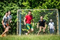 Yard Amateur football in the Kaluga region in Russia.