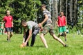 Yard Amateur football in the Kaluga region in Russia.