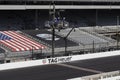 The Yard of Bricks, Start Finish line, and Flag Stand at Indianapolis Motor Speedway. IMS is preparing for the Indy 500