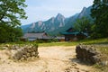 The yard of Buddhist Sinheungsa Temple in Seoraksan