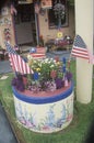 Yard decorated with American flags Royalty Free Stock Photo