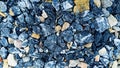 A yard filled with blue gravel. Close-up Royalty Free Stock Photo