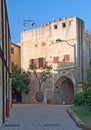 Yard with hanging tree in Yaffo Royalty Free Stock Photo