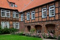 Yard in the Historical Cathedral in Verden at the River Aller, Lower Saxony Royalty Free Stock Photo