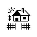 Black solid icon for Yard, home and cabin
