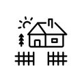 Black line icon for Yard, home and cabin