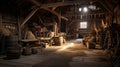 yard inside of barn Royalty Free Stock Photo