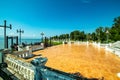 The yard beside the lake in Si Khom Kham temple