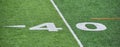 The 40-yard-line of an american football field Royalty Free Stock Photo