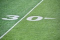 The 30-yard-line of an american football field Royalty Free Stock Photo