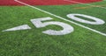 The 50-yard-line of an american football field Royalty Free Stock Photo