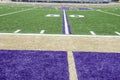 50 Yard Line on a Football field Royalty Free Stock Photo