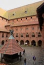 Yard in the medieval Castle of the Teutonic Order in Malbork, Poland. Royalty Free Stock Photo