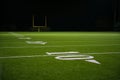 Yard Numbers and Line on American Football Field Royalty Free Stock Photo