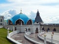 In the yard outside the Kol Sharif Mosque in the Kazan Kremlin in the republic Tatarstan in Russia. Royalty Free Stock Photo