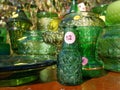 Yard Sale Green Glass Items