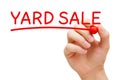 Yard Sale Hand Red Marker Royalty Free Stock Photo