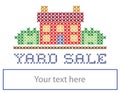 Yard Sale Sign, Cross Stitch Embroidery Royalty Free Stock Photo