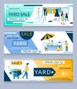 Yard sale vector web banner template set