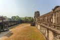 The yard between second and third enclosures, Angkor Wat, Siem Reap, Cambodia. Royalty Free Stock Photo