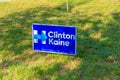 Yard sign at residential street for Presidential candidate Hillary Clinton 2016.