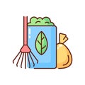 Yard waste collection RGB color icon
