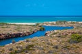 Yardie Creek leading into the Indian Ocean at Cape Range National Park Australia Royalty Free Stock Photo