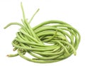 Yardlong beans isolated on white background Royalty Free Stock Photo