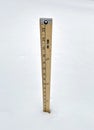 Yardstick measuring nineteen inches of snow Royalty Free Stock Photo