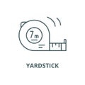 Yardstick vector line icon, linear concept, outline sign, symbol