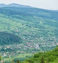 Yaremche city on hills of Carpathians Royalty Free Stock Photo