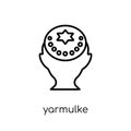 Yarmulke icon. Trendy modern flat linear vector Yarmulke icon on