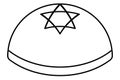 Yarmulke. Sketch. Traditional Jewish headdress. Kippah - a hat with a Star of David on the top