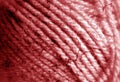 Yarn ball close-up with blur effect in red color Royalty Free Stock Photo