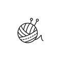 Yarn Ball, Knitting Needle Icon. Simple Line, Outline Vector Elements Of Tailor For Ui And Ux, Website Or Mobile Application