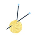 Yarn Ball With Knitting Needles Icon