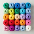 The yarn balls are evenly wound and uniformly sized contributi Royalty Free Stock Photo